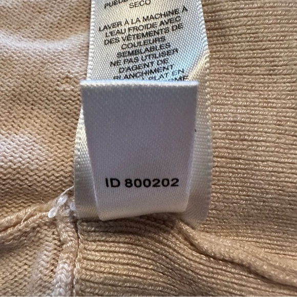 NWOT White House Black Market Cream Knit 3/4 Sleeve Sweater w/ Gold Blings S: M - Picture 11 of 11